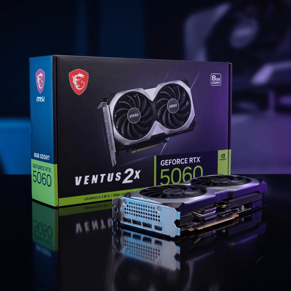 MSI GeForce RTX 5060 8GB GDDR7 VENTUS 2X OC Backplate Close-up