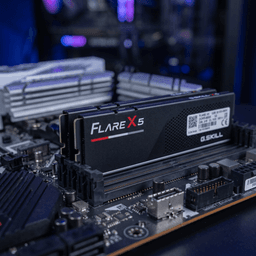 G.SKILL Flare X5 Series DDR5 RAM showcased in a premium NexusPC hardware studio